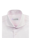 Pink Pin Stripes With White Dobby: Natural Wrinkle Free