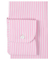 Albini Baby Pink Pencil Stripes On White