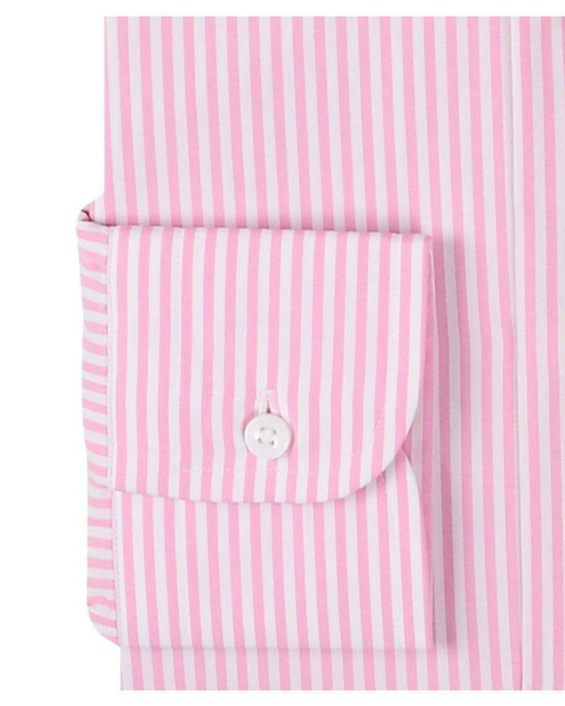 Albini Baby Pink Pencil Stripes On White