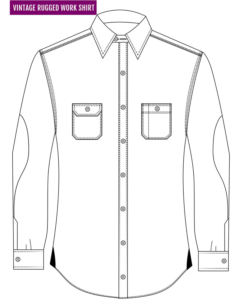 Navy Shepherd Check On Grey Flannel Work Shirt