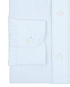 Muave Blue Stripes on White Silk